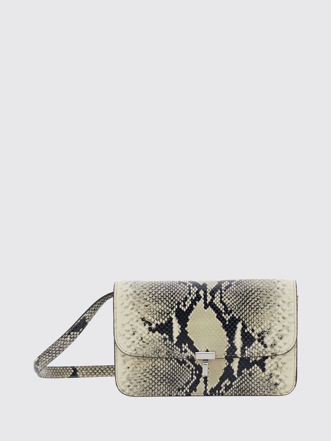 TOTEME T-Lock Mini Umhängetasche aus Leder mit Python-Print und Logo - OS