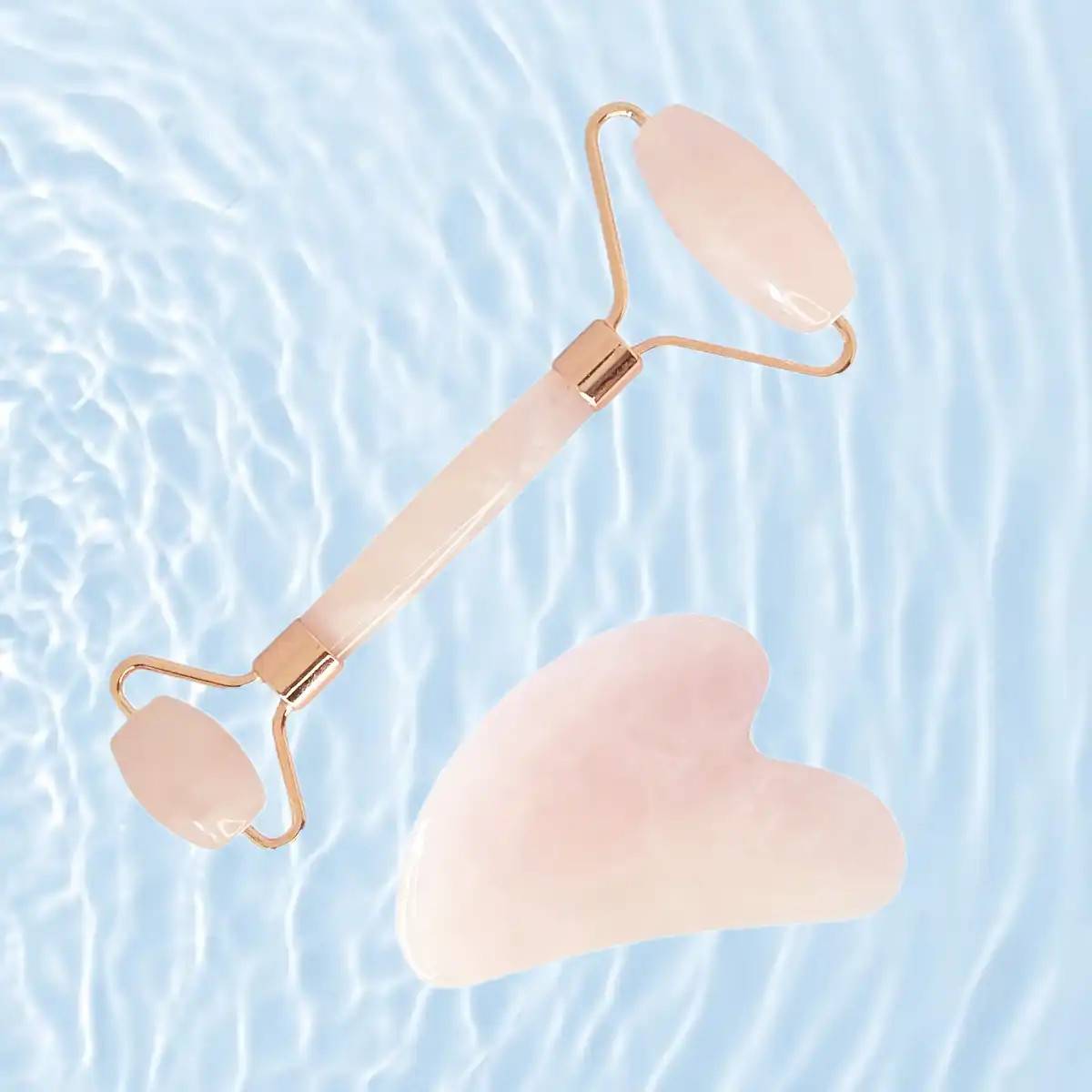 Gua Sha - Massage sæt - Rosa kvarts