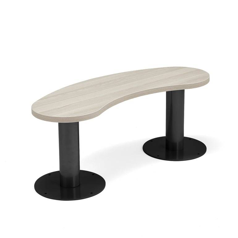 Sittbänk GATHER, 1100x340x440 mm, laminat, antracitgrå, ask