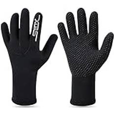QKURT 3 mm neopren stretch handskar - varma dykhandskar, vuxna fem fingrar dykning handskar för dykning, surfing, kajak, snorkling, segling, båtliv