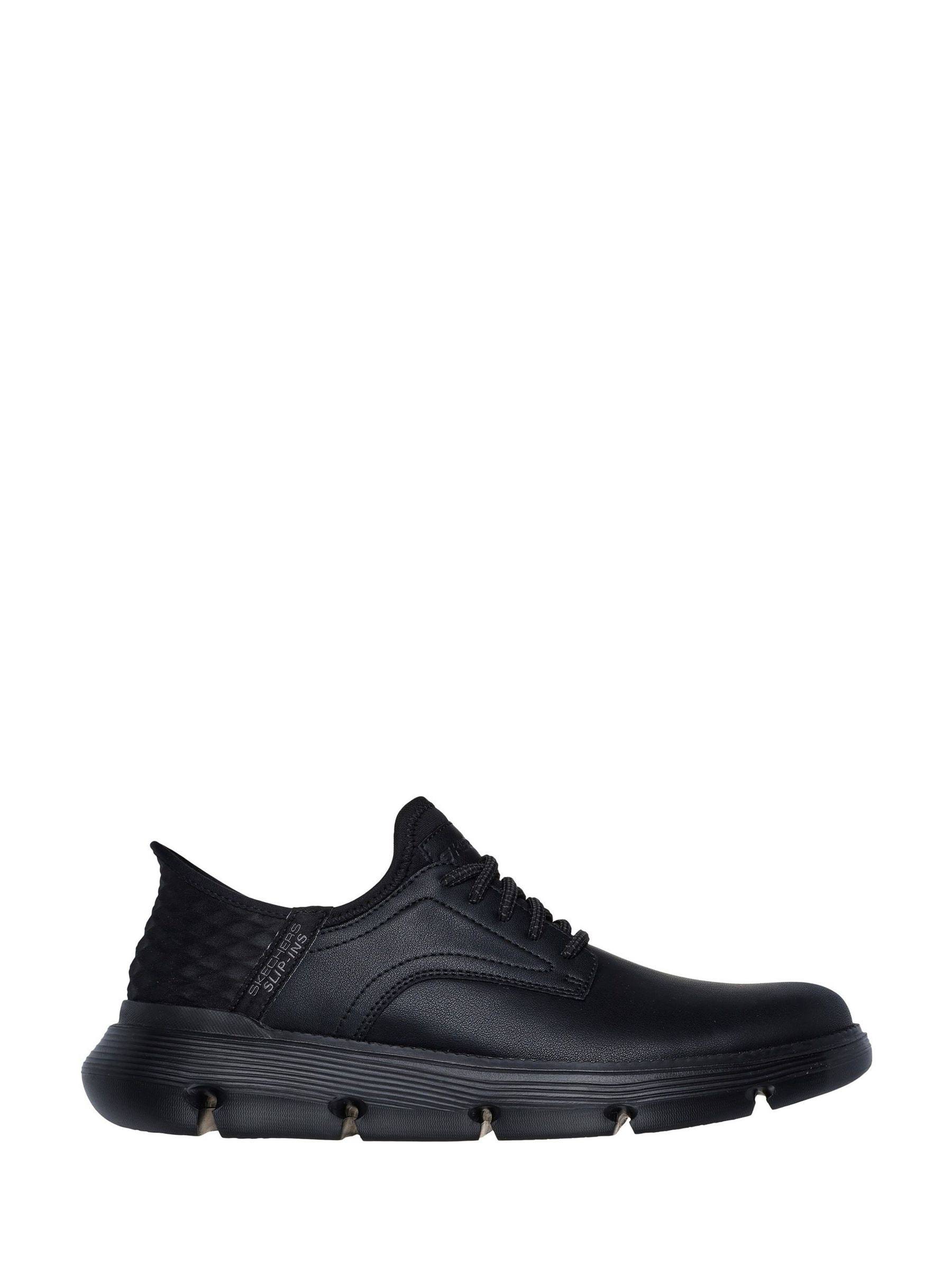 Skechers Skechers Black Wide Fit Mens Garza Slip In Trainers