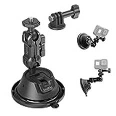 SMALLRIG Double-Layer Suction Cup Mount för GoPro Hero 11/10 / 9, för DJI Osmo Action/Procket, för Insta360 X3, Double Ball Head Support 360° Rotation, Mount on Car Windshield/Window SC-1K - 4193