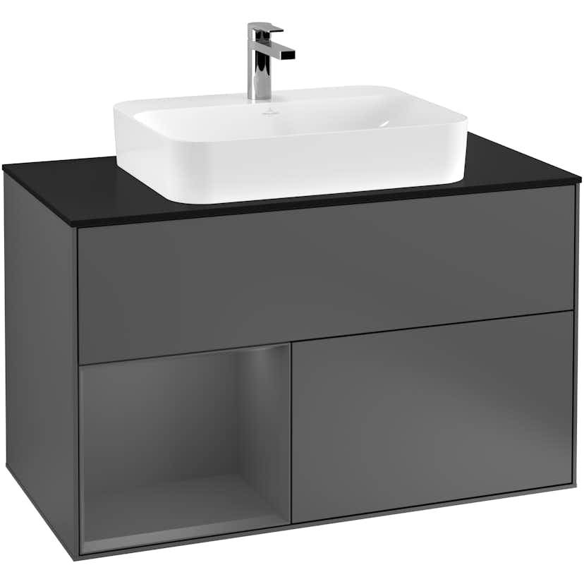 Tvättställsskåp Villeroy & Boch Finion med 2 Lådor Hylla och Bänkskiva för Ytmonterat Tvättställ