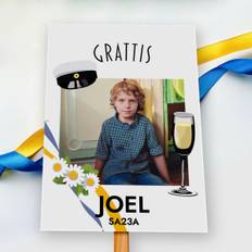 Studentplakat Grafisk Vit Grattis