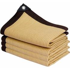Rektangulært skyggenet, letvægts udendørs skyggenet til markise/pool/garage, skyggenet med kraftige øjer, beige, 3x5m