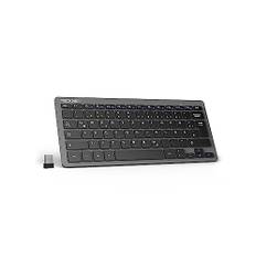 TECKNET Slim Kabellose Tastatur, Deutsches Layout QWERTZ, 2.4 GHz, 78 Tasten Mini Wireless Tastatur mit Nano USB Empfänger für Windows 11/10/8/7/Vista/XP and Android Smart TV - Grau