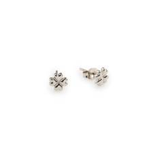 Alexa - Mini Studs Örhängen Klöver Rostfritt Stål - Silver