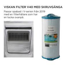 Viskan Spa -Filter V50 m. gänga för bad byggda från 2019 med delad filterlucka