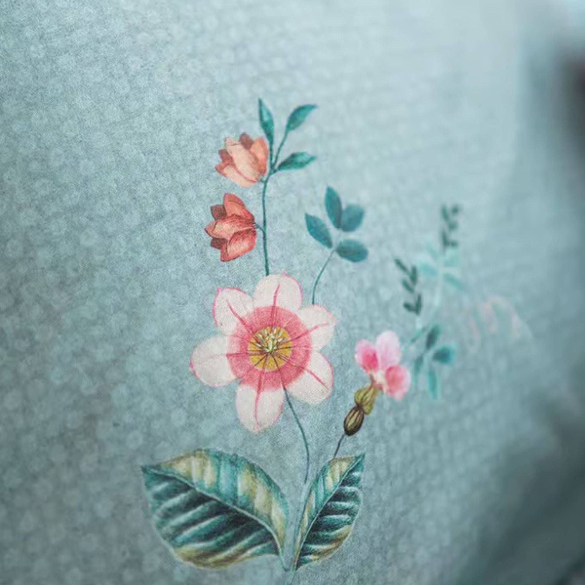 Pip studio sengetøj - Okinawa blue - Blomstret sengetøj - Dobbeltsidet sengesæt - 100% bomuld