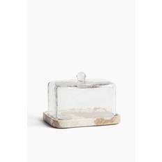 H&M Home - Smörkupa i marmor - Ljusbeige/Marmorerad (one size)