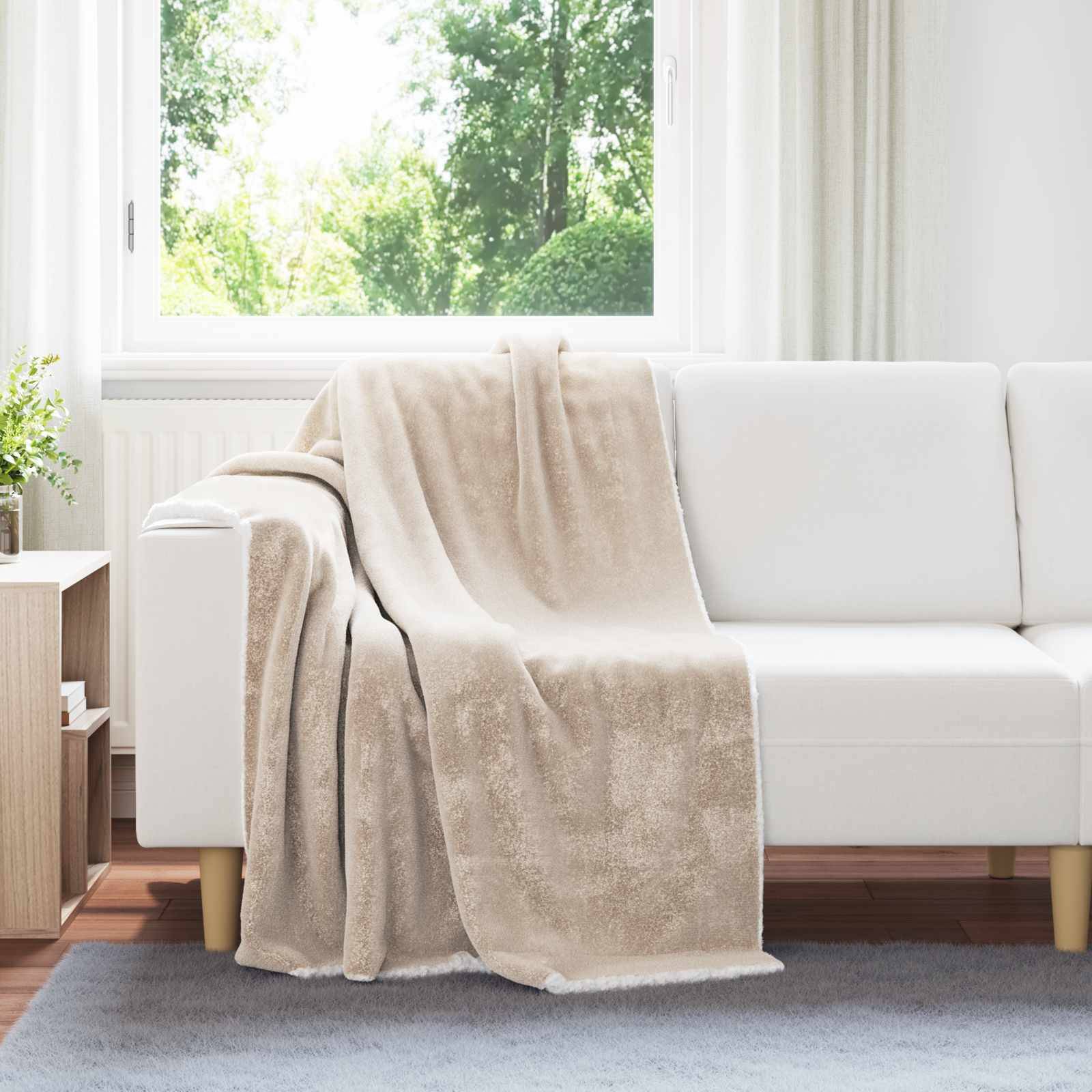 vidaXL Kastfilt Beige 130 x 150 cm Fleece