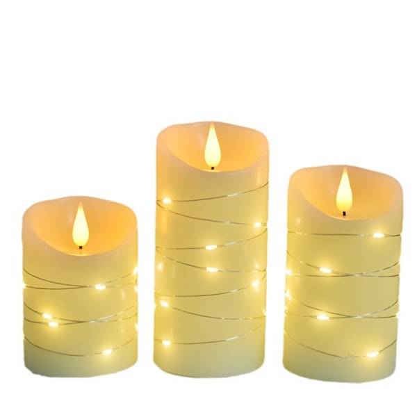 LED-Ljus med Fladdrande Låga & Fjärrkontroll, 3-pack