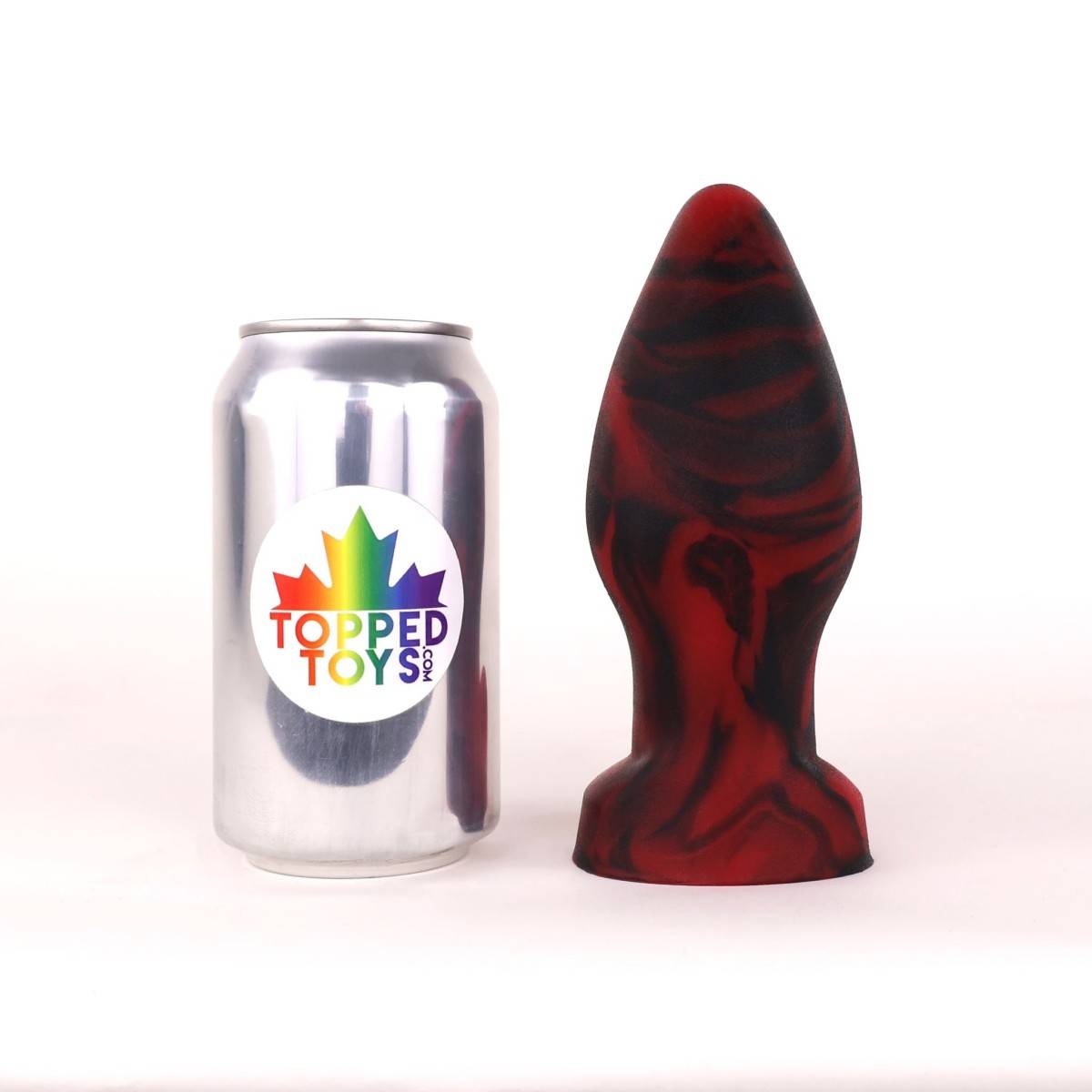 Topped Toys Tail Raiser 75 Forge Red, premium silicone anal plug 15.5 x 6.1 cm.