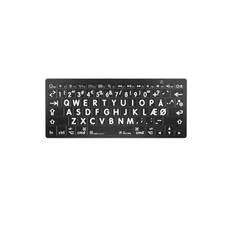 Tastatur til Svagtsende, kompakt, trådløst, Bluetooth, MAC, Sort m. hvid skrift. (DK)