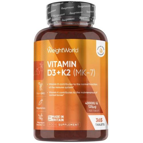 Vitamin D3 + K2 Tabletter, 240 tabletter - Kosttilskud til knogler og immunforsvar