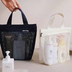 Lightweight Mesh Shower Bag Travel Makeup Bag, Back-To-School Season Toiletry Bag, Large Capacity Lightweight Toiletry Handbag, Portable Hanging Bathr - Multicolor - Multi-size