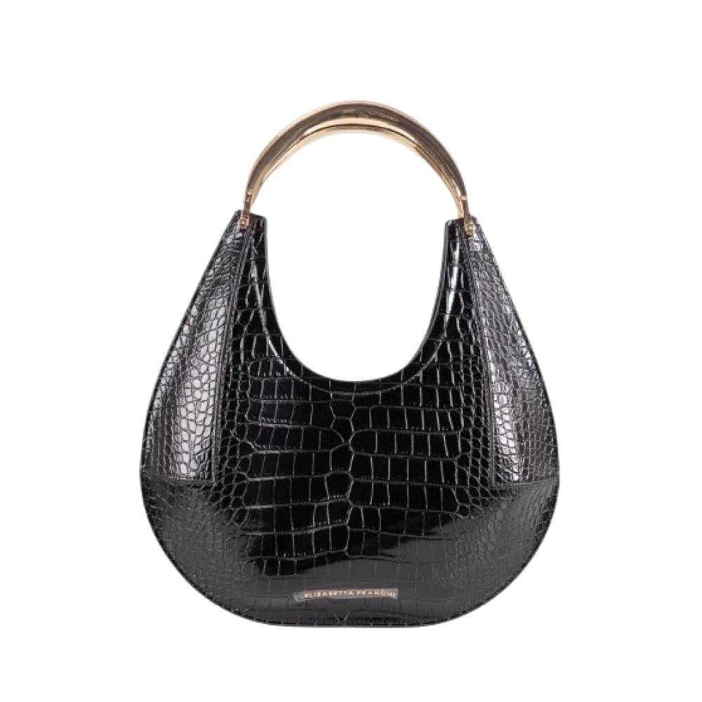 Elisabetta Franchi Croco Print Taske - Tasker - Dame - Sort - ONE SIZE - Uld