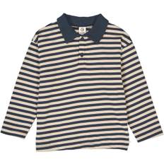 Müsli by Green Cotton Stripe l/s Polo Shirt Stl. 122 pojkar - Koftor Från Magasin - Oak/ Night Blue (122)