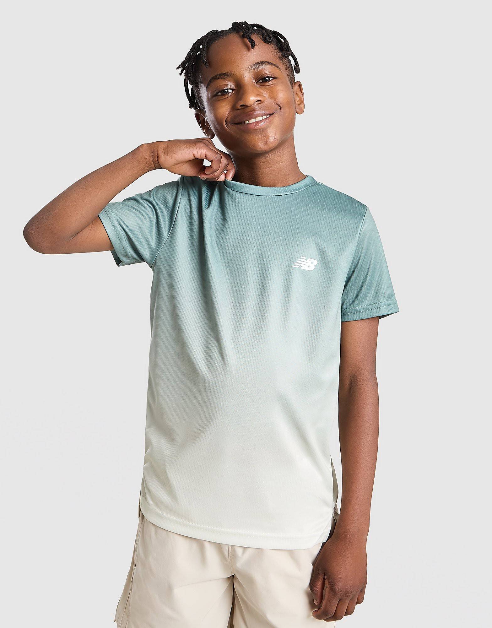 New Balance Fade Poly T-Shirt Junior, blå