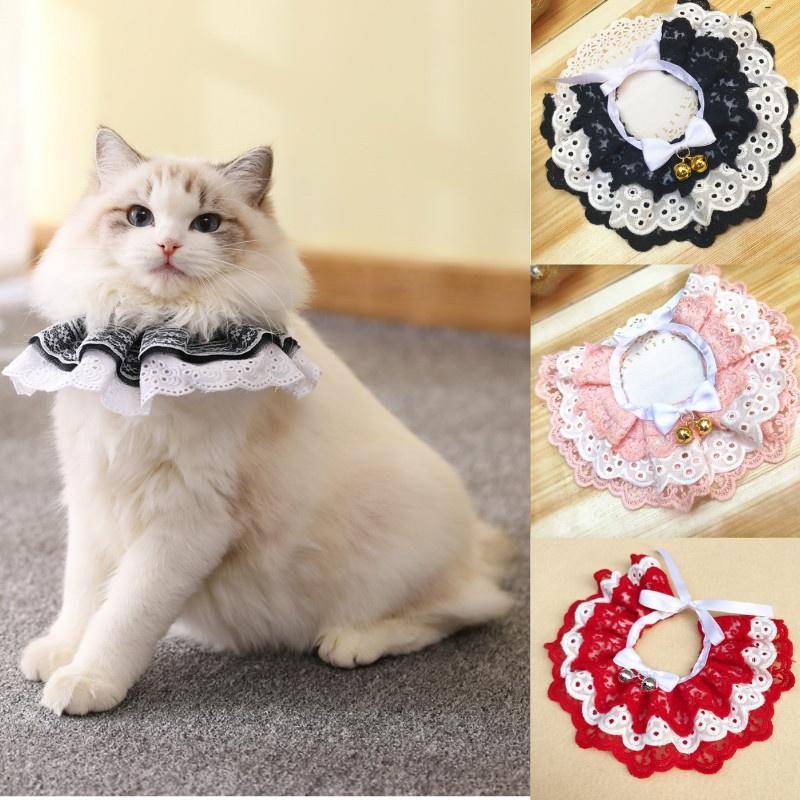 Lovely Pet Haklapp Bomull Saliv Handduk Spets Haklapp Hund Katt Spets Halsband