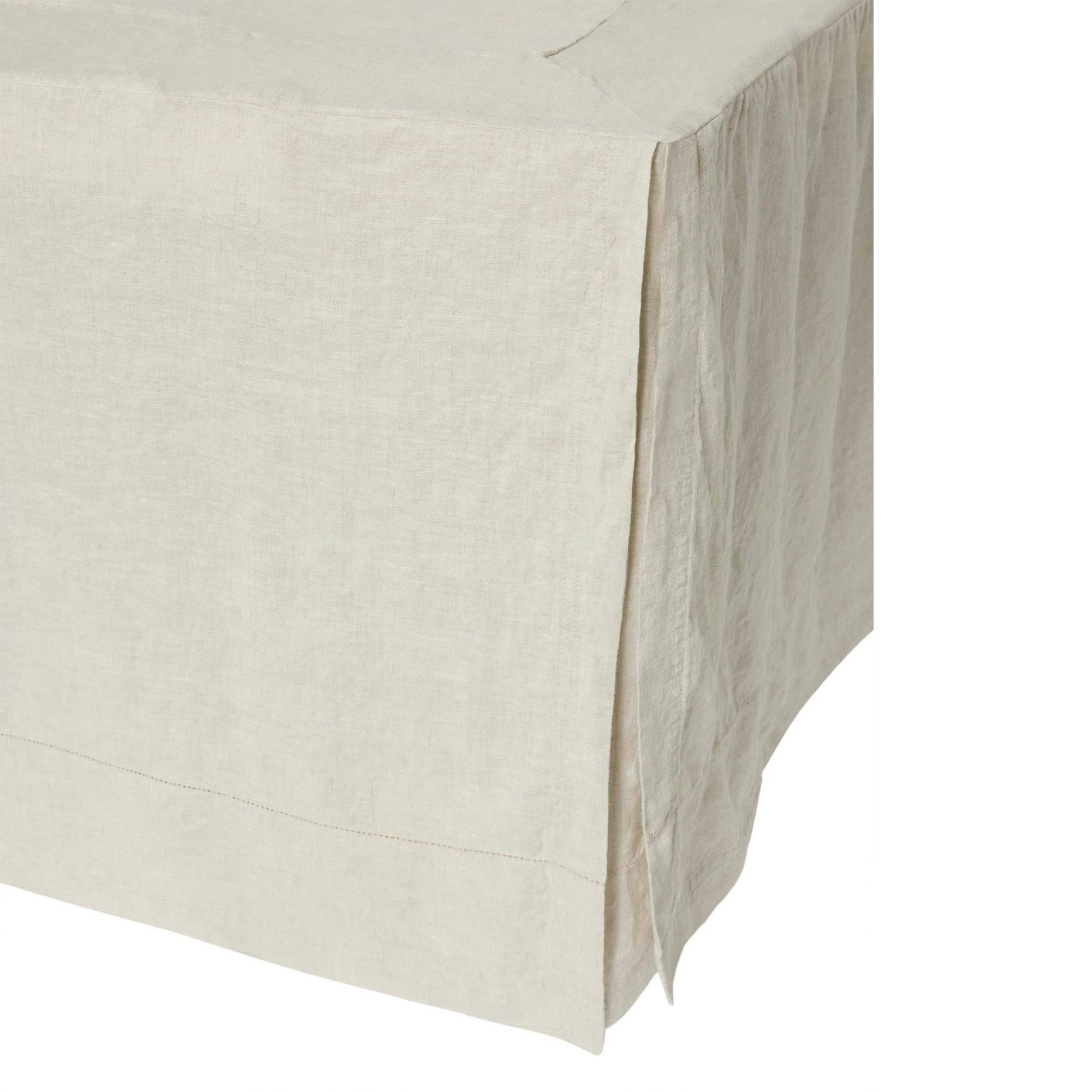Garbo & Friends Linen Bed Skirt 160x200 Cm - Sengekapper Hør Beige - GF11160395-0630-2754GL.