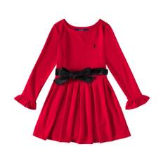 Polo Ralph Lauren Kids Sash-detail and ruffle-trimmed dress - red - Y 3