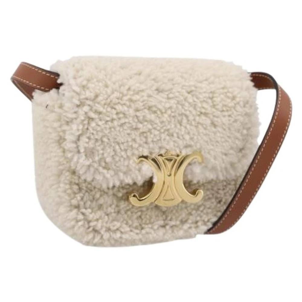 Celine Vintage Pre-owned Vintage Skuldertaske - Vintage - Dame - Beige - ONE SIZE - Uld