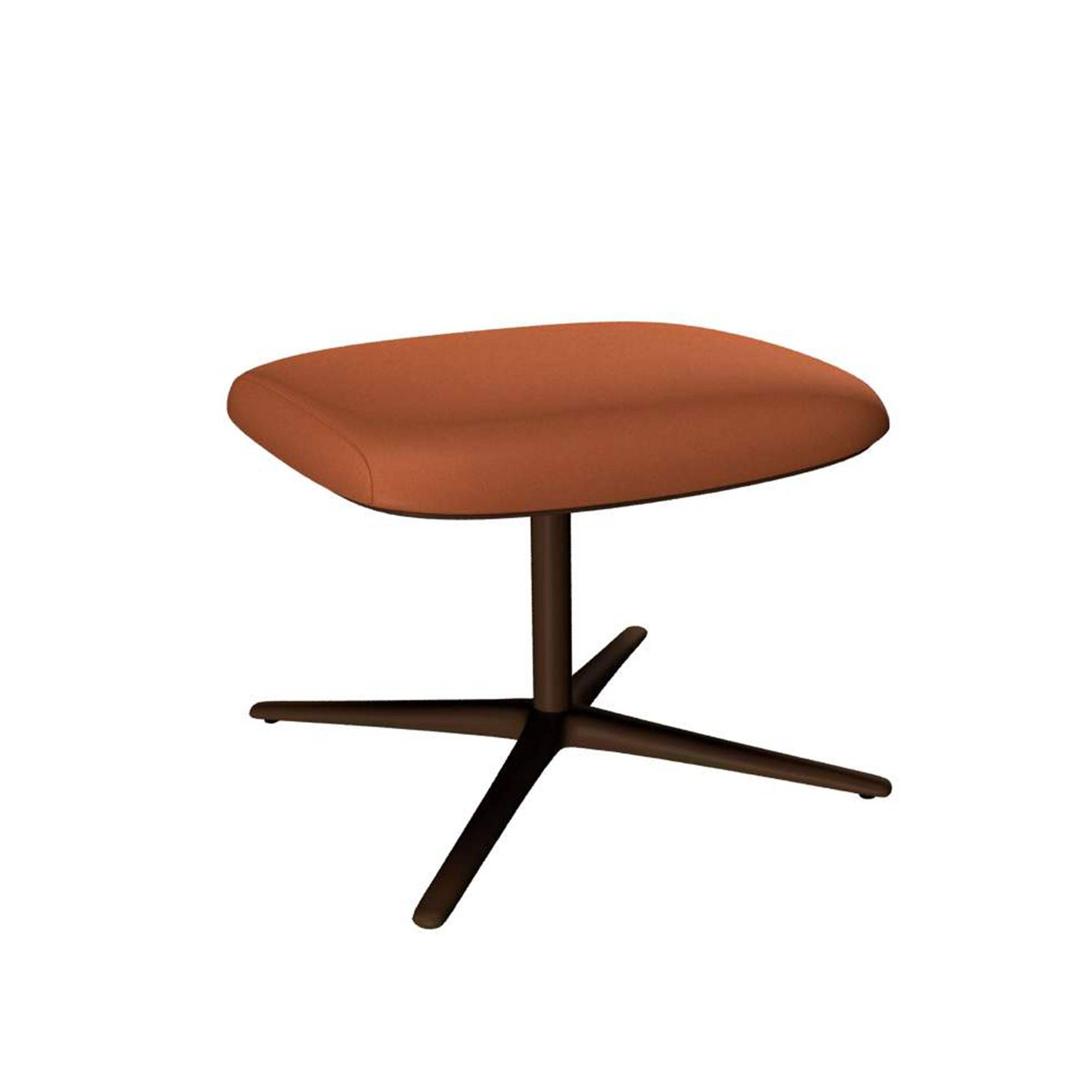 Walter Knoll - Kyo Lounge Footstool 170-H1, Polished, Upholstered, Leather Cat. 50 Rodeo-Soft 1366 Midnight Blue, 4-star Base, Teflon Glides - Fotpallar - Pearson Lloyd - Blå - Läder/Metall/Skum