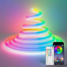 Heromind 5m Neon Led Strip, Lichtstreifen mit Fernbedienung & APP Steuerung, IP67 Wasserdichte Flexible Neon LED Streifen, RGB LED Band Seil Lampe für Schlafzimmer, Wohnzimmer, Feiertagsdekoration