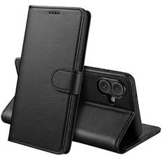Coque til iPhone 17 - Sort Portefeuille med Magnetisk Klap og Kortopbevaring Phonillico®