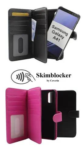 Skimblocker XL Magnet Wallet Samsung Galaxy A41 (Sort)