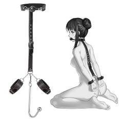 BDSM Anal Hook Fesseln Kit Sex Bondage SM Sexspielzeug mit bequemen und langlebigen Ballknebeln, Halsband und verstellbaren Lederhandschellen
