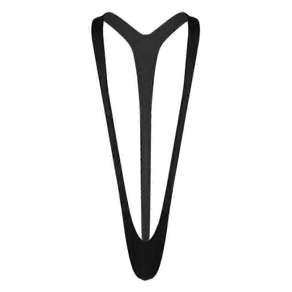 (Black) Fluorescence Mankini- Man Stretchy Swimsuit Tw