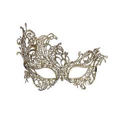 Blondemaske - Miss Moneypenny - guld maske med chiffonbånd