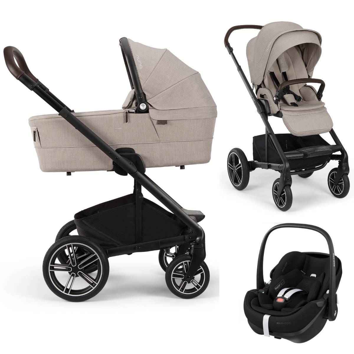 Nuna MIXX Next Pram Set 3 in 1 incl. Maxi Cosi Pebble 360 Pro 2 I-Size - Chateau