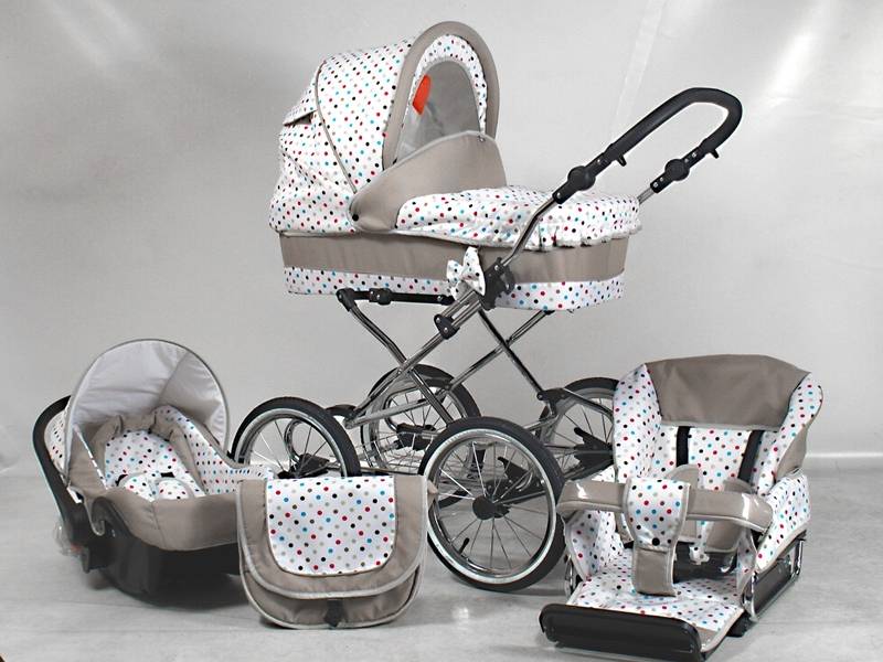Guiletta Duo 3 in 1 Beige/Vit med Färgglada Prickar