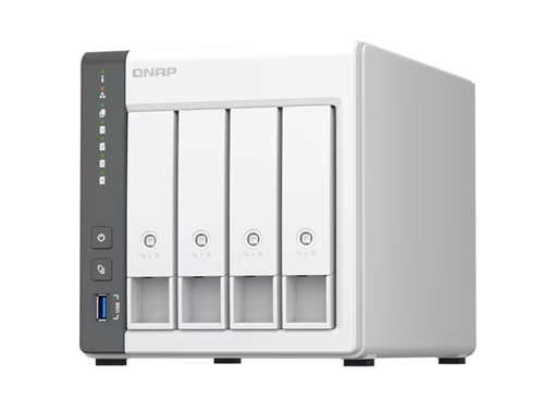 "QNAP TS-433, NAS, Tower, ARM, Cortex-A55, 4 GB, 0 TB"