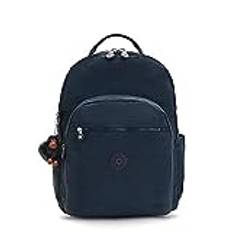 Kipling Seoul Xl datorryggsäck för kvinnor, True Blue T2, 13.5"L x 18.25"H x 7.75"D