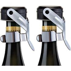Clover Champagne Prop, 2 stk. Champagneflaskeprop i rustfrit stål Forsegler til Cava Prosecco Mousserende vinprop Abc