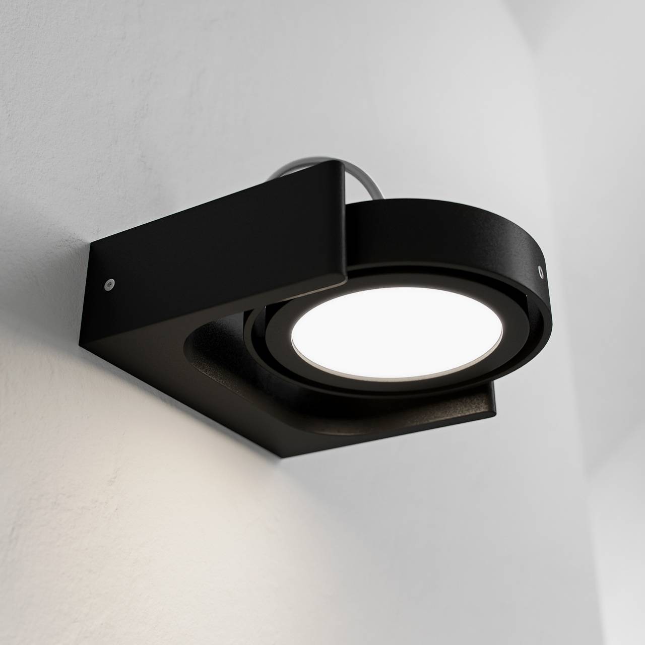 Big A01 - - LED-vägglampa med lutning, matt svart