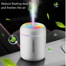 USB-aromaterapiluftfuktare, bärbar billuftfuktare med kall dimma och LED-lampor, liten luftfuktare, finns i svarta och vita färger, långvarig frisk lu - Multifärgad (Multi-size)