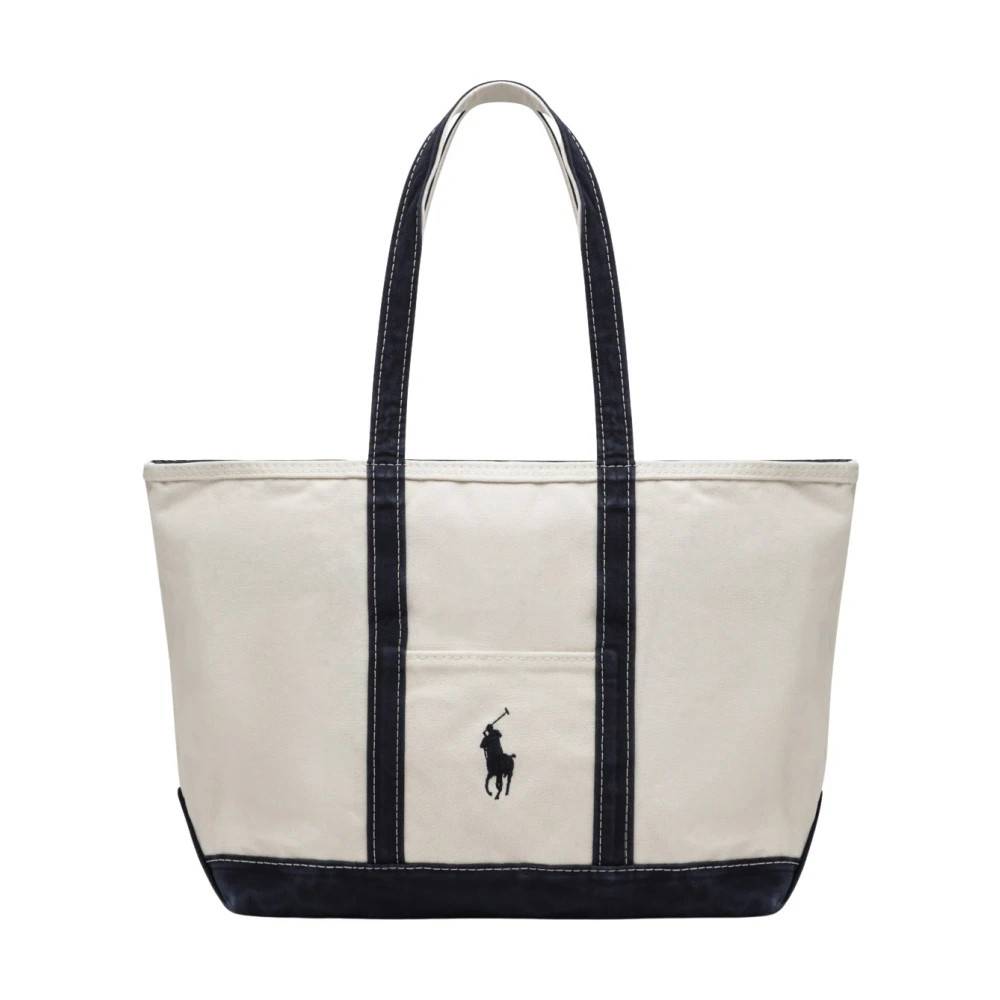Polo Ralph Lauren - Logo Canvas Medium Tote Väskor - Herr - ONE Size - Bomull