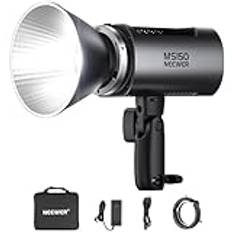 NEEWER MS150 LED-videolampa med kontroll 2,4G/APP, kontinuerlig naturlig belysning mini COB 130 W 5 600K, 66800lux/1 m, CRI 97+/TLCI 98+, 9 effekter, PWM-dimning 0–100%, Bowens sockel adapter