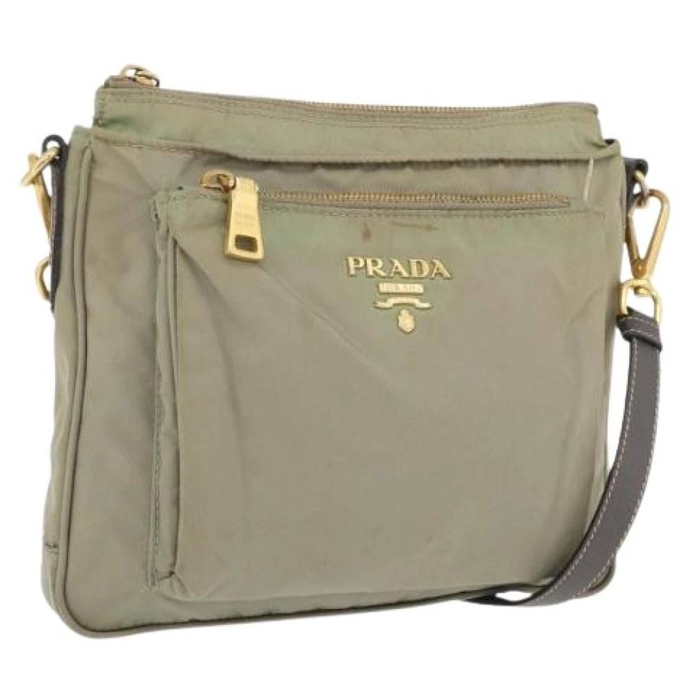 Prada Vintage Pre-owned Vintage Nylon Cross Body Taske - Vintage - Dame - Beige - ONE SIZE - Nylon