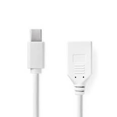 Nedis Mini Displayport-kabel | DisplayPort 1.2 | Mini DisplayPort Hane | DisplayPort Hona | 21.6 Gbps | Nickelplaterad | 0.20 m | Rund | PVC | Vit | Låda