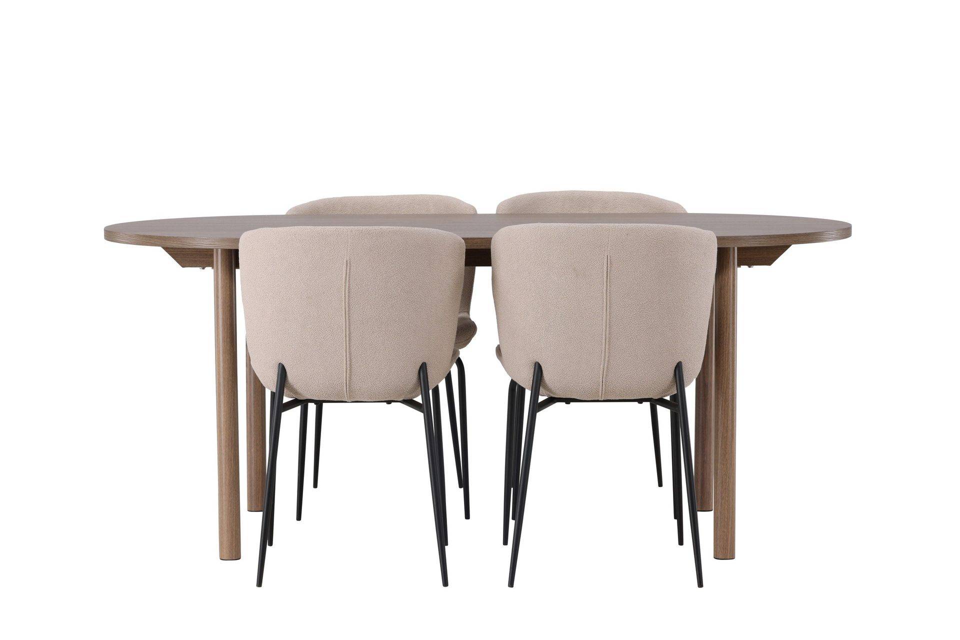 Venture Home Andy Matgrupp 180 cm Oval med 4 Modesto stolar - Beige Matgrupper Beige,Svart Trä
