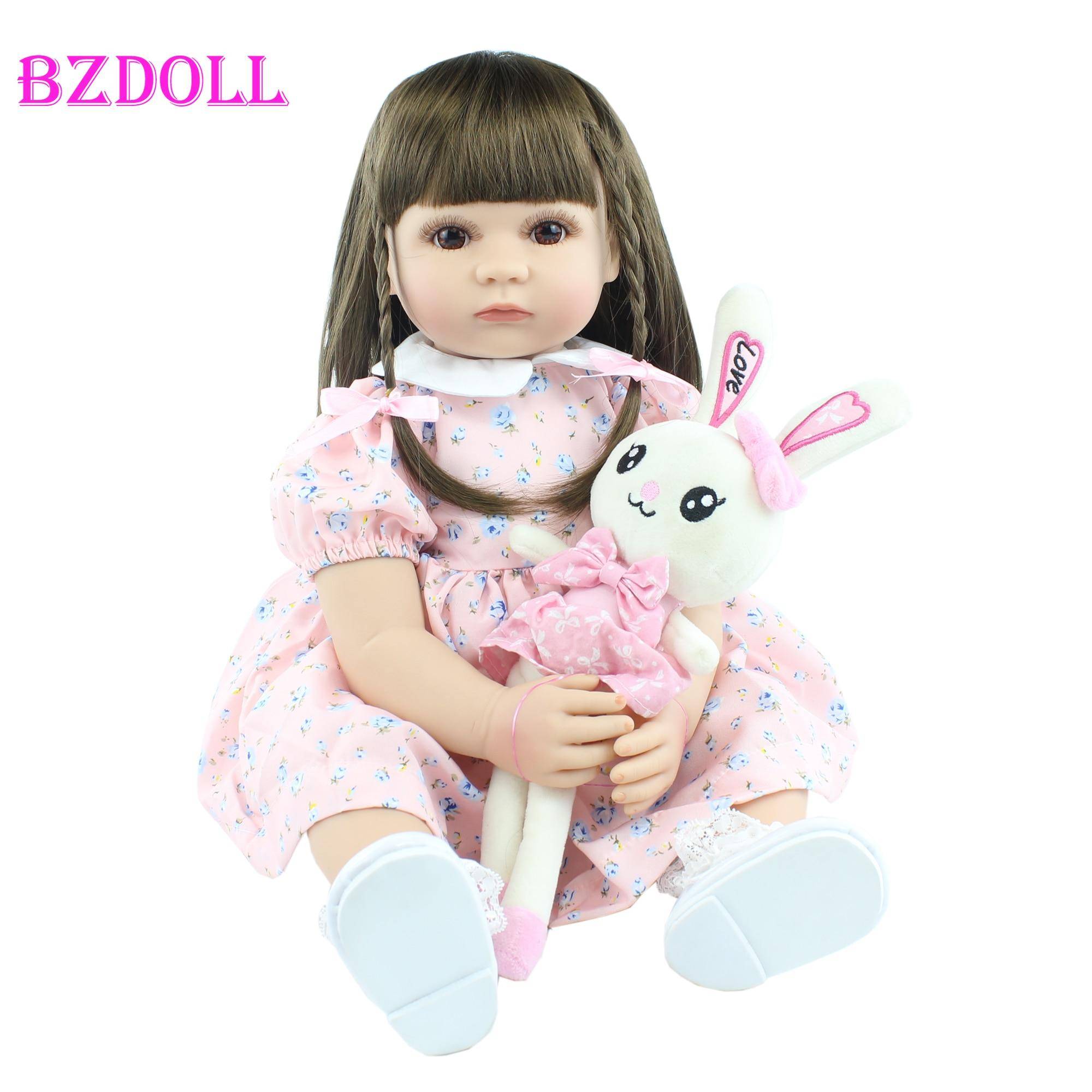 BZDOLL 60 cm Mjuk Silikon Reborn Baby Doll Leksaker Som Äkta Vinyl Prinsessan Toddler Alive Bebe Girl Bonecas Barn Födelsedagspresent Girl-8