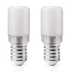 DiCUNO E14 LED-kylskåpslampa, kallvit 6000K, 3W ersätter 30W halogenkylskåpslampa, 300LM, liten skruvsockel LED-lampa för kylskåp, huva, symaskin, 2 enheter