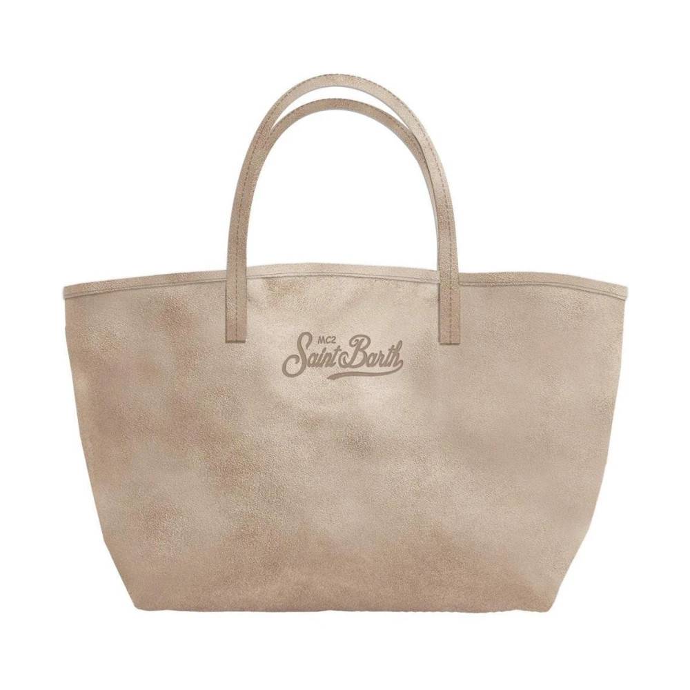MC2 Saint Barth City Bag Mid Suede - Tasker - Dame - Beige - ONE SIZE - Suede