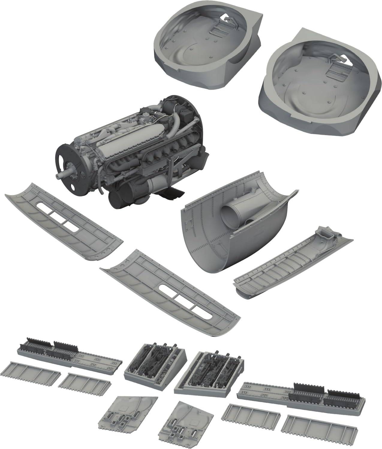 Eduard Big Thin Avancerade Delar Set Plastmodell Delar EDUSIN648139 1/48 P-40E (för Eduard) (Flygplan)